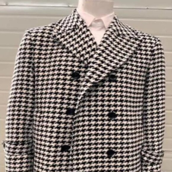 Houndstooth Overcoat - Houndstooth Topcoat - Houndstooth Checker Car Coat - Picture 1 of 2